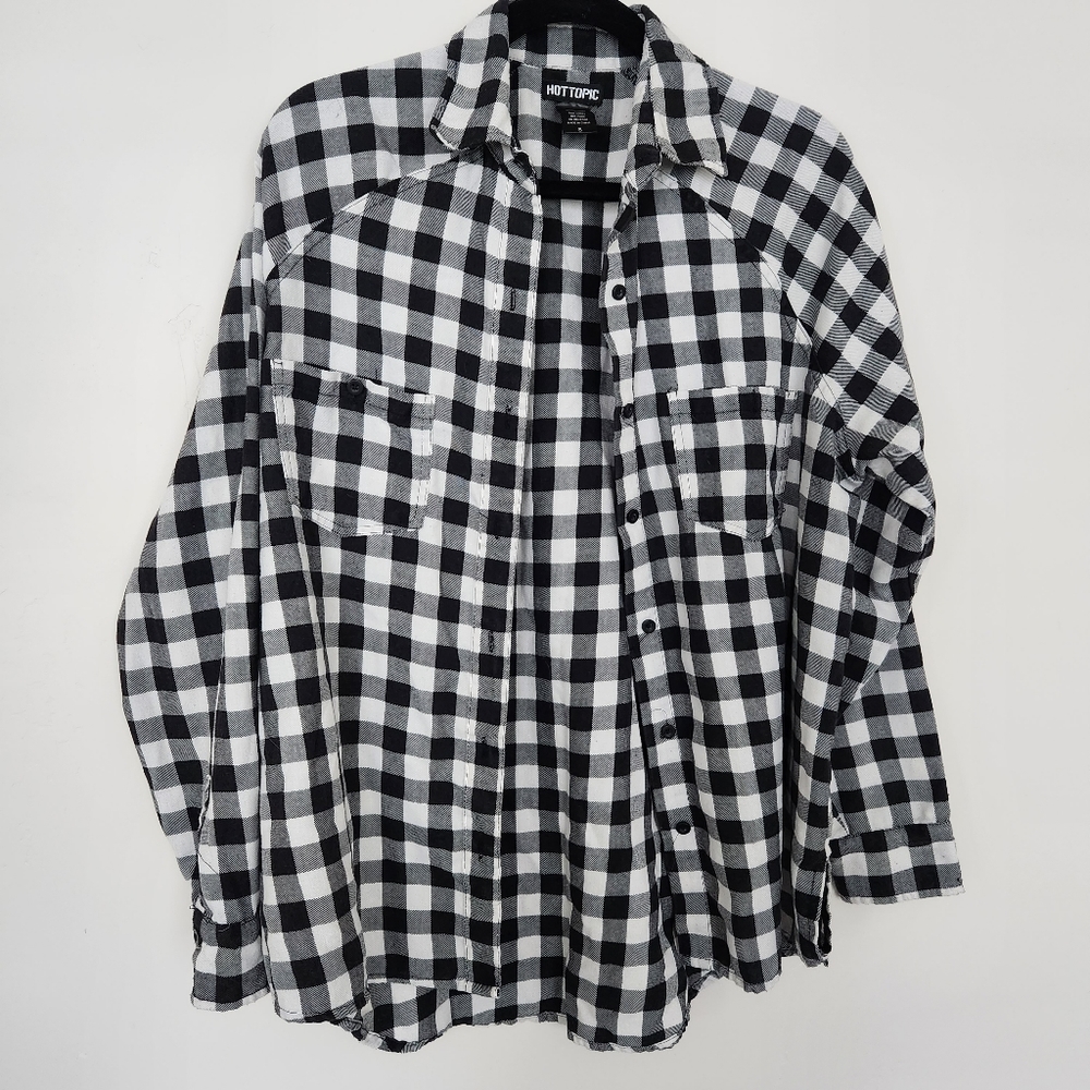 Hot Topic Plaid Button Down Shirt Size S